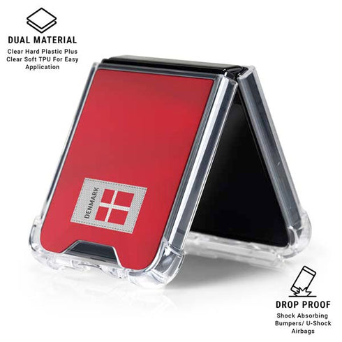 Denmark Soccer Flag Galaxy Z Flip6 Clear Case